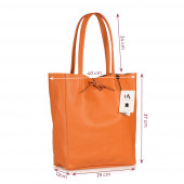 Geanta shopper din piele naturala DiAmanti Luisa Arancio